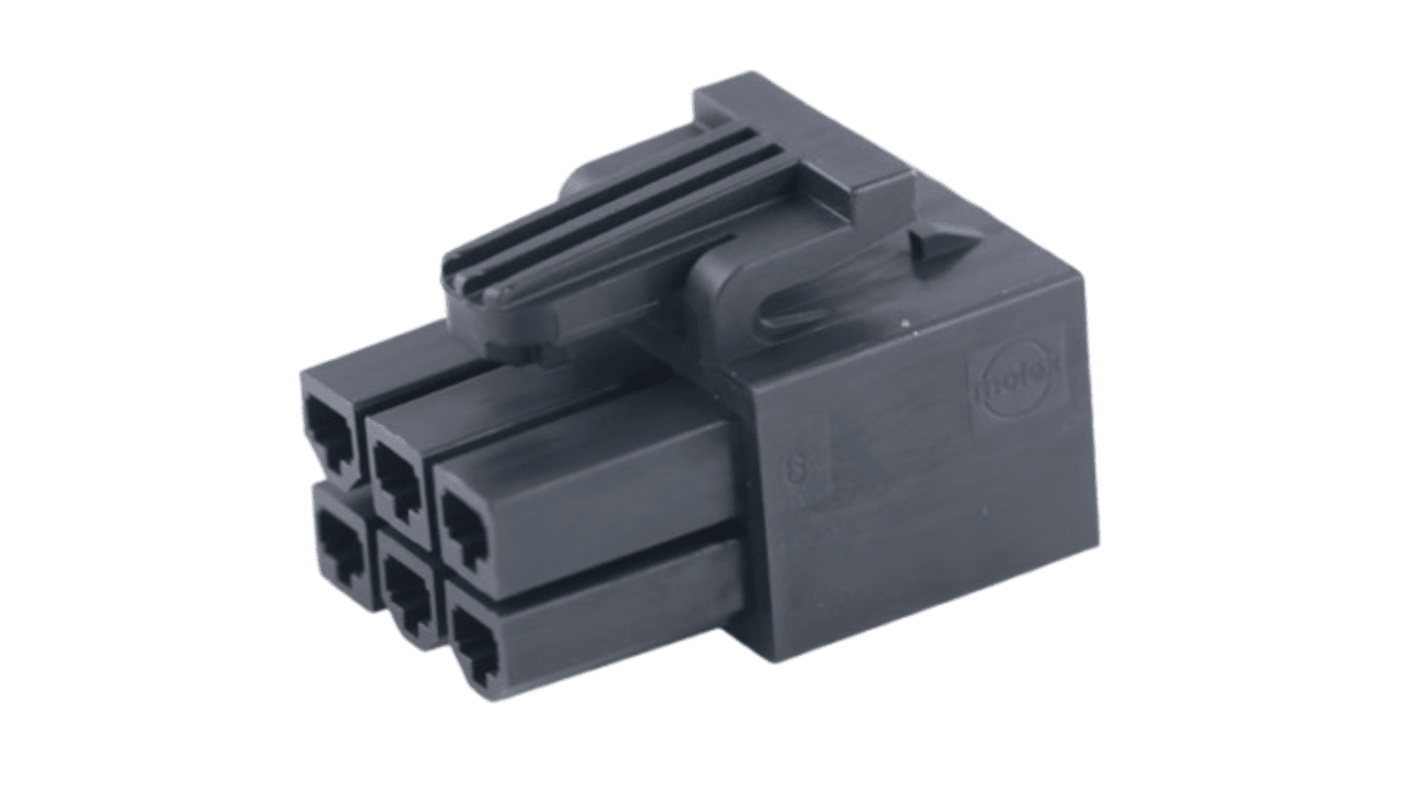 Molex, 172708 Receptacle PCB Connector Housing, 4.2mm Pitch, 6 Way, 2 Row