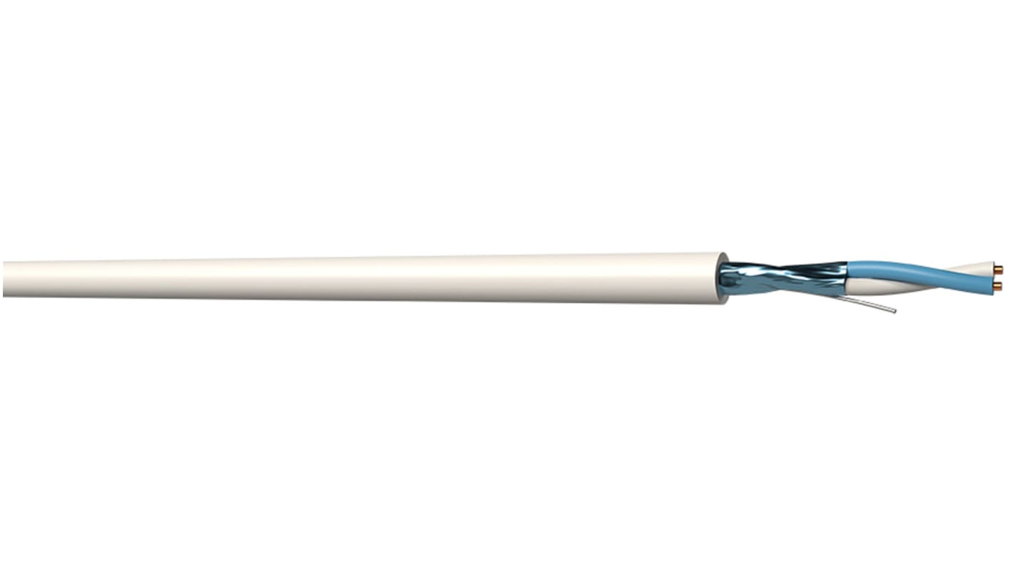 RS PRO ツイストペア データケーブル, 1ペア, 2芯, 22, 遮蔽, 100m, 難燃性、低発煙ハロゲンフリー(LSZH)