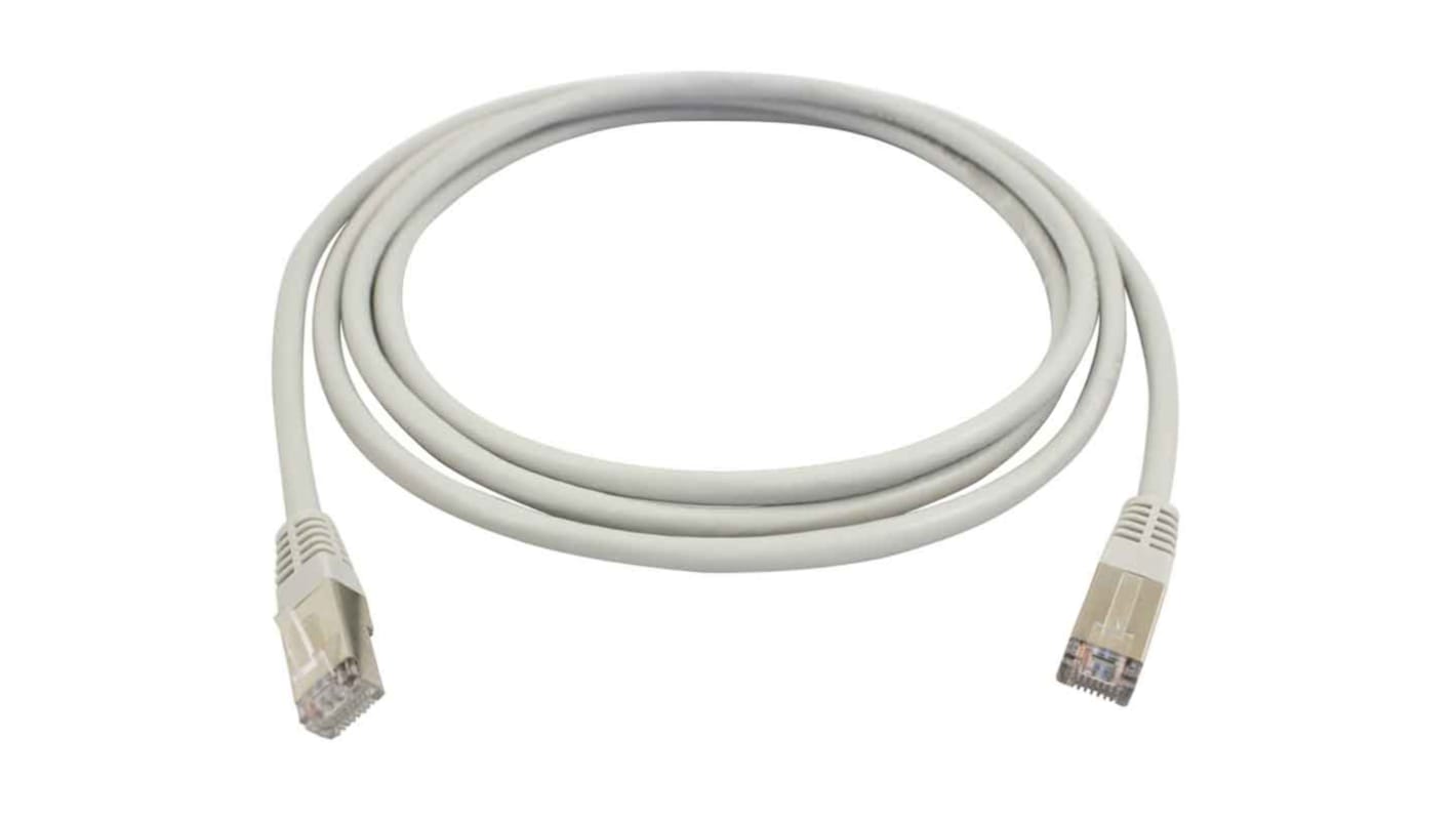 RS PRO, 3m Cat6, Grey RJ45 to Male RJ45 Male, F/UTPShielded, Terminated PVC Sheath