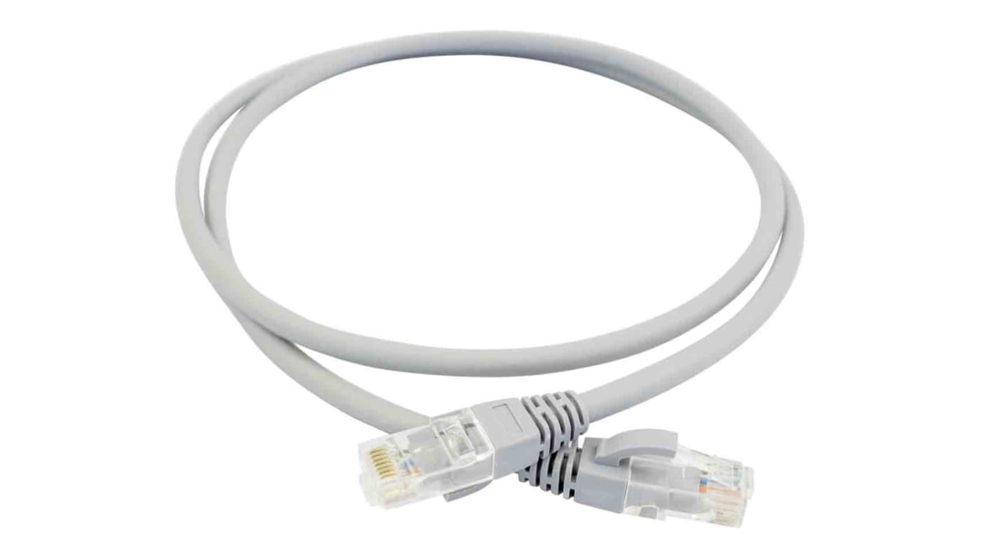 Cable Ethernet Cat6a U/FTP RS PRO de color Gris, long. 1m, funda de LSZH, IEC 60332-1, Baja emisión de humos y libre de