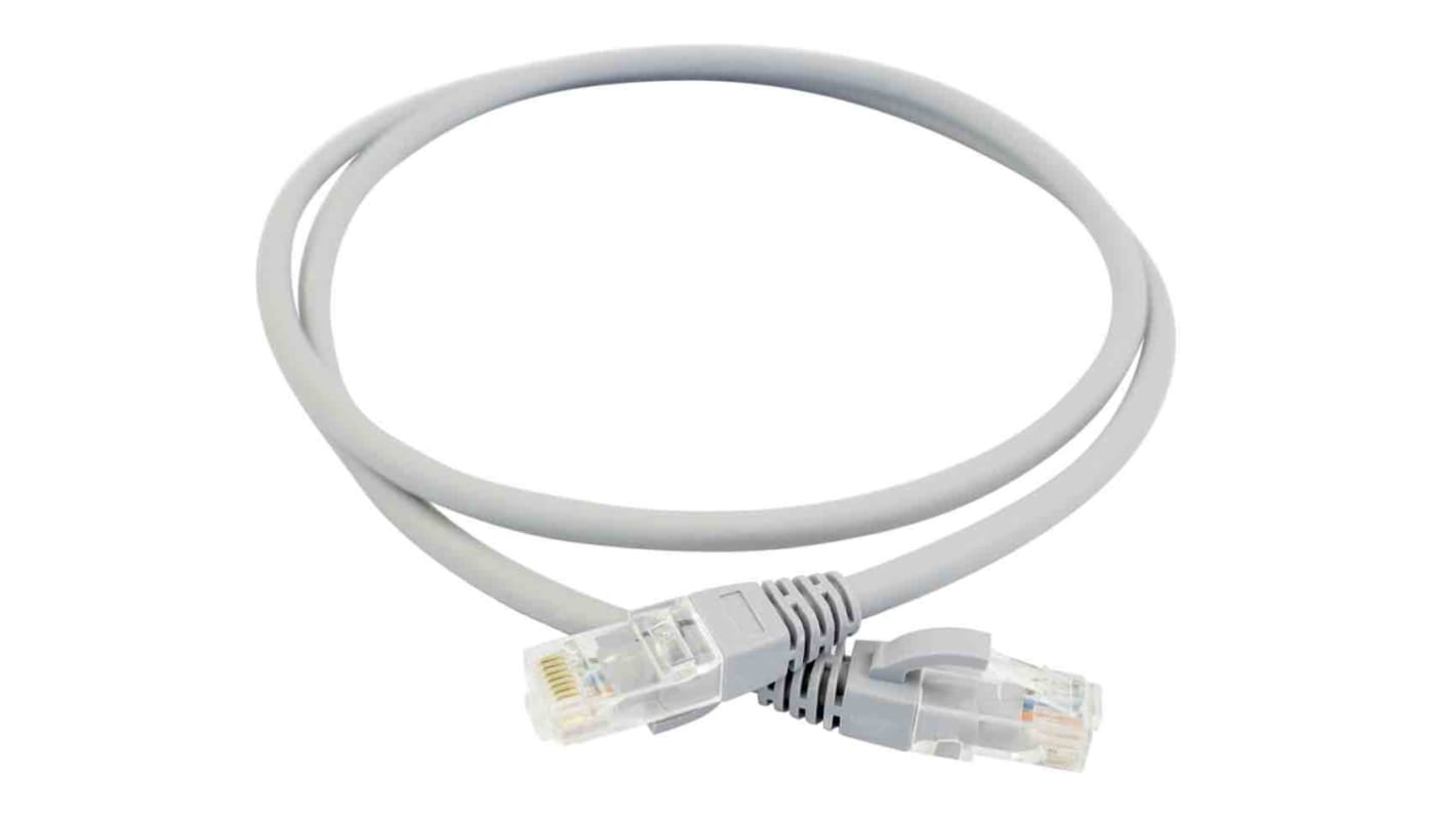 RS PRO, 5m Cat6a, Grey RJ45 to Male RJ45 Male, S/FTP Shielded, Terminated LSZH Sheath