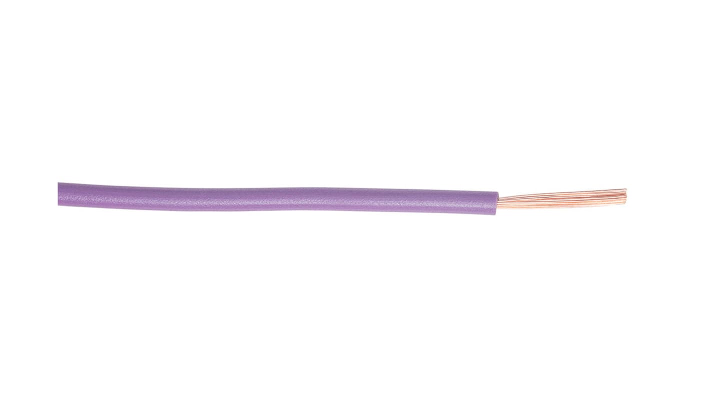 RS PRO Purple 2.5mm² Hook Up Wire, 14 AWG, 100m, PVC Insulation