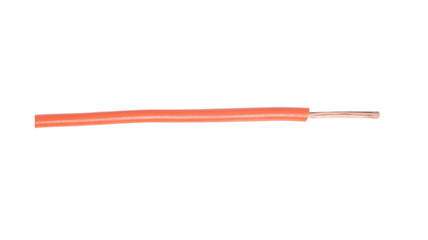RS PRO Orange 1mm² Hook Up Wire, 17 AWG, 100m, PVC Insulation