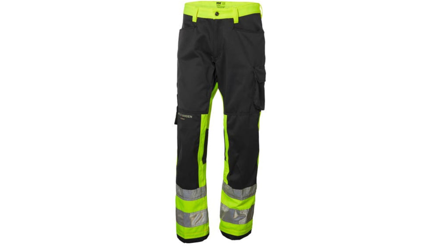 Helly Hansen Alna Black/Green/White/Yellow Hi Vis Work Trousers, 41in Waist Size