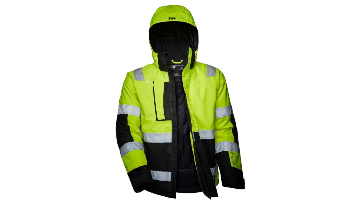 Helly Hansen Black/Green/White/Yellow Unisex Hi Vis Winter Jacket, S