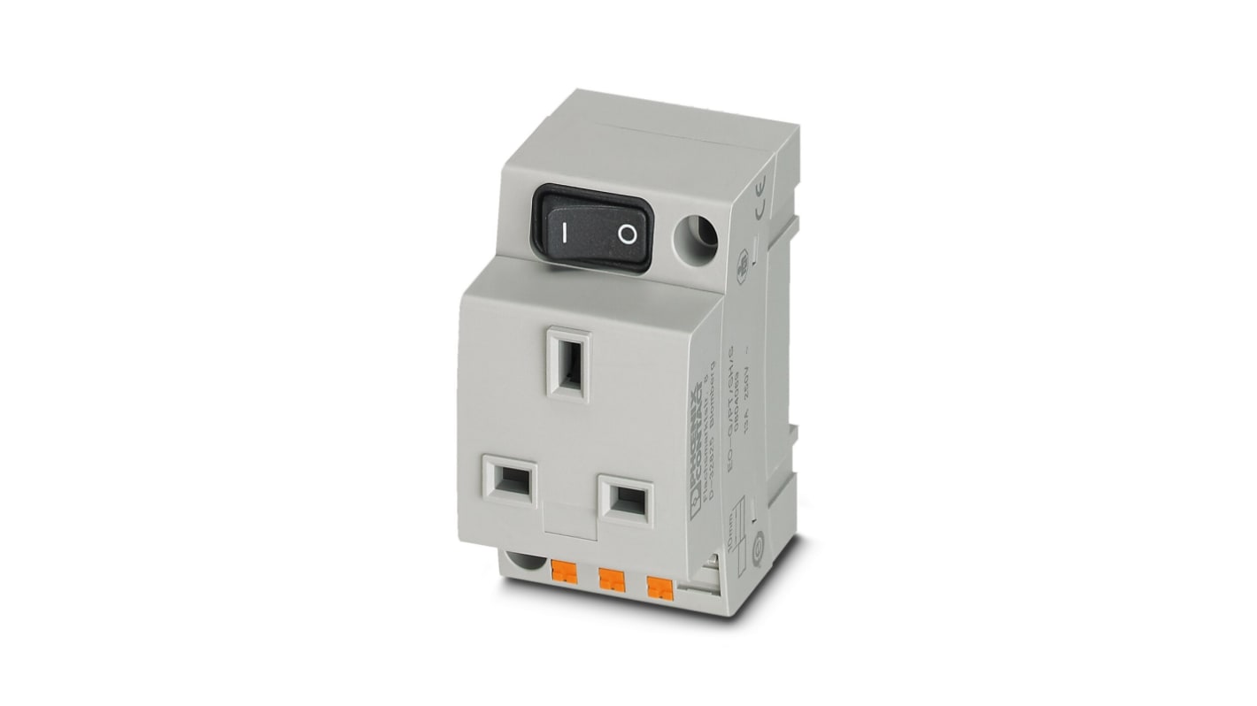 Phoenix Contact Poland Mains Sockets, 13A Grey, DIN Rail, 250 V