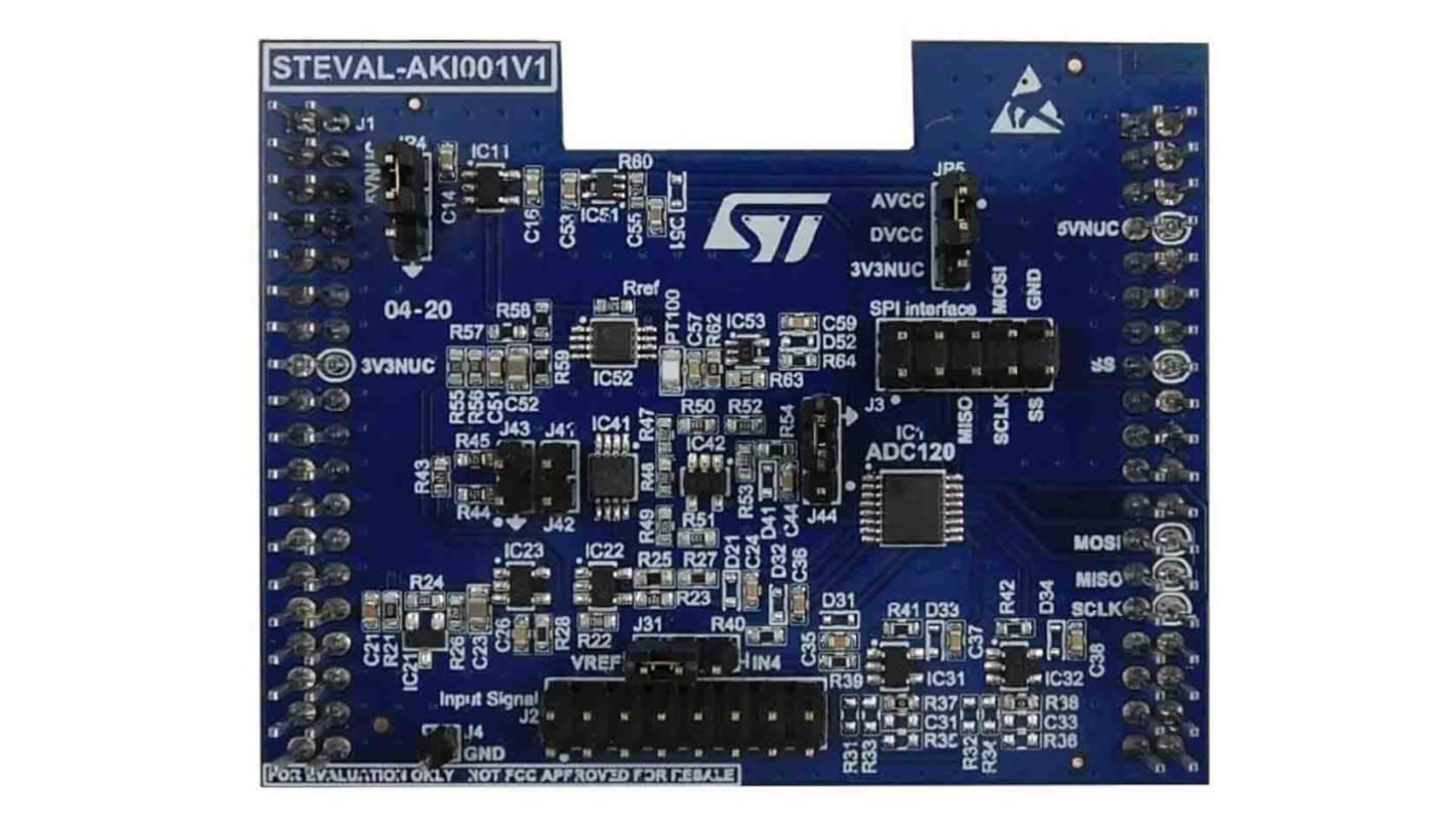 STMicroelectronics STEVAL-AKI001V1, 12-bit analog → digital converter, 50ksps → 1Msps, Evaluation board