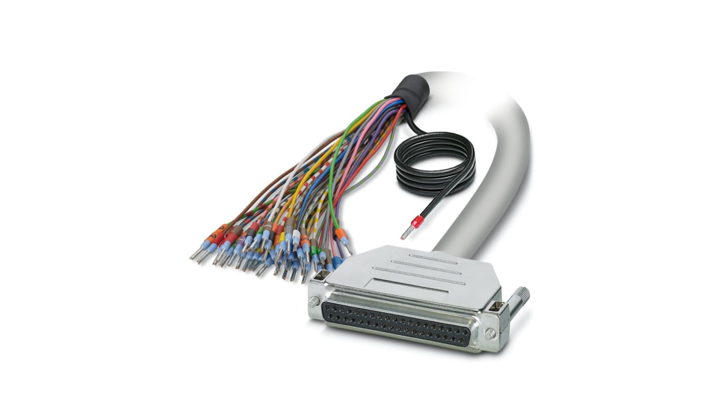 Phoenix Contact Female 37 Pin D-sub Unterminated Serial Cable, 4m PVC, D37SUB Series