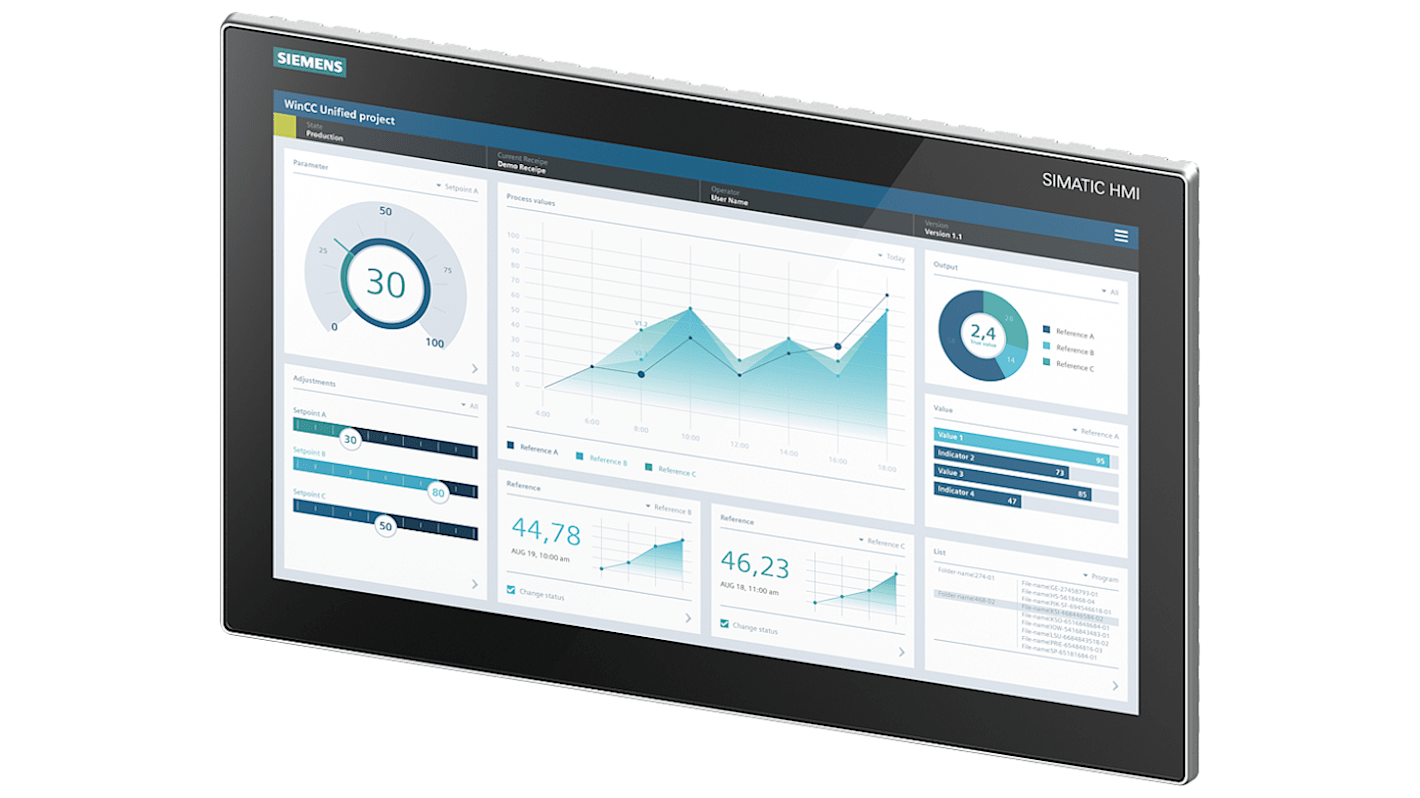 Siemens SIMATIC Series MTP1900 Unified Comfort HMI Panel - 18.5 in, TFT Display, 1920 x 1080
