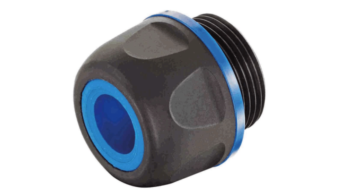 HARTING HAN CGM-P F+B Series Black Polyamide Cable Gland, M25 Thread, 16mm min., 18mm max., IP67, IP69