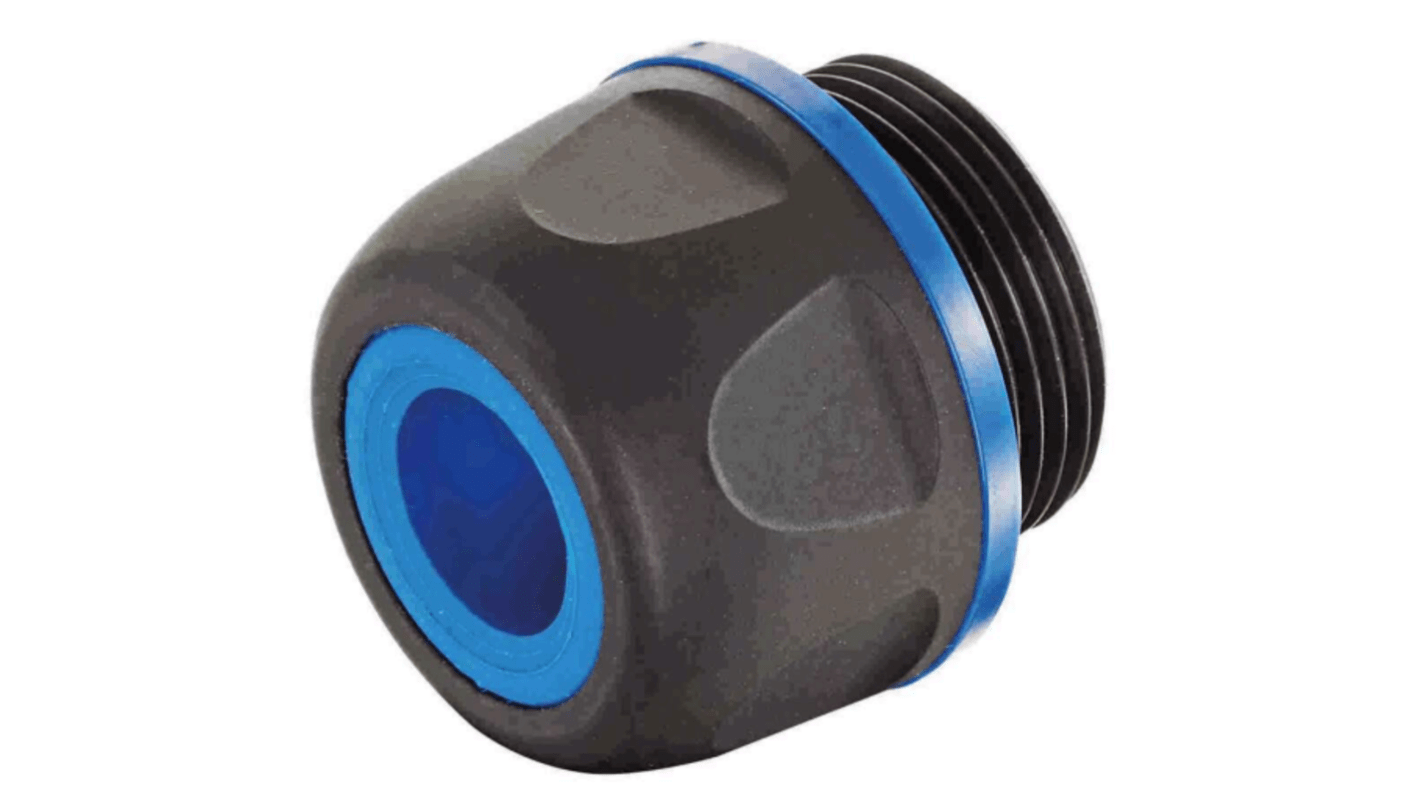 HARTING Han CGM-P F+B Series Blue Polyamide Cable Gland, M25 Thread, 13mm min., 16mm max., IP67, IP69