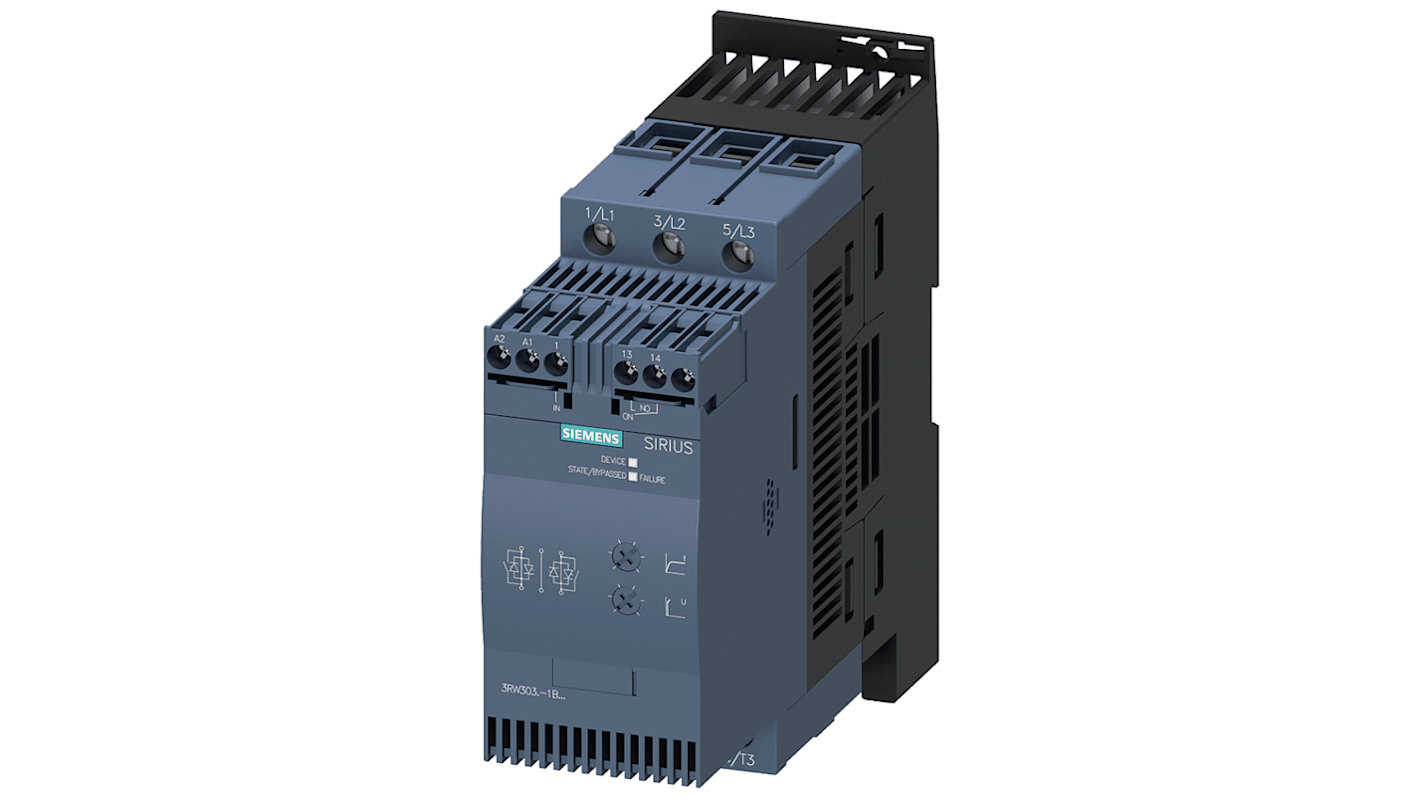 Siemens SIRIUS 3RW3 Sanftstarter 3-phasig 22 kW, 400 V ac / 45 A