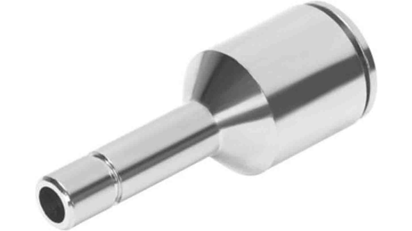 Festo NPQM 558767 6-mm-Steckanschluss x 4-mm-Steckanschluss Reduziernippel, Rohr-zu-Rohr, Messing vernickelt