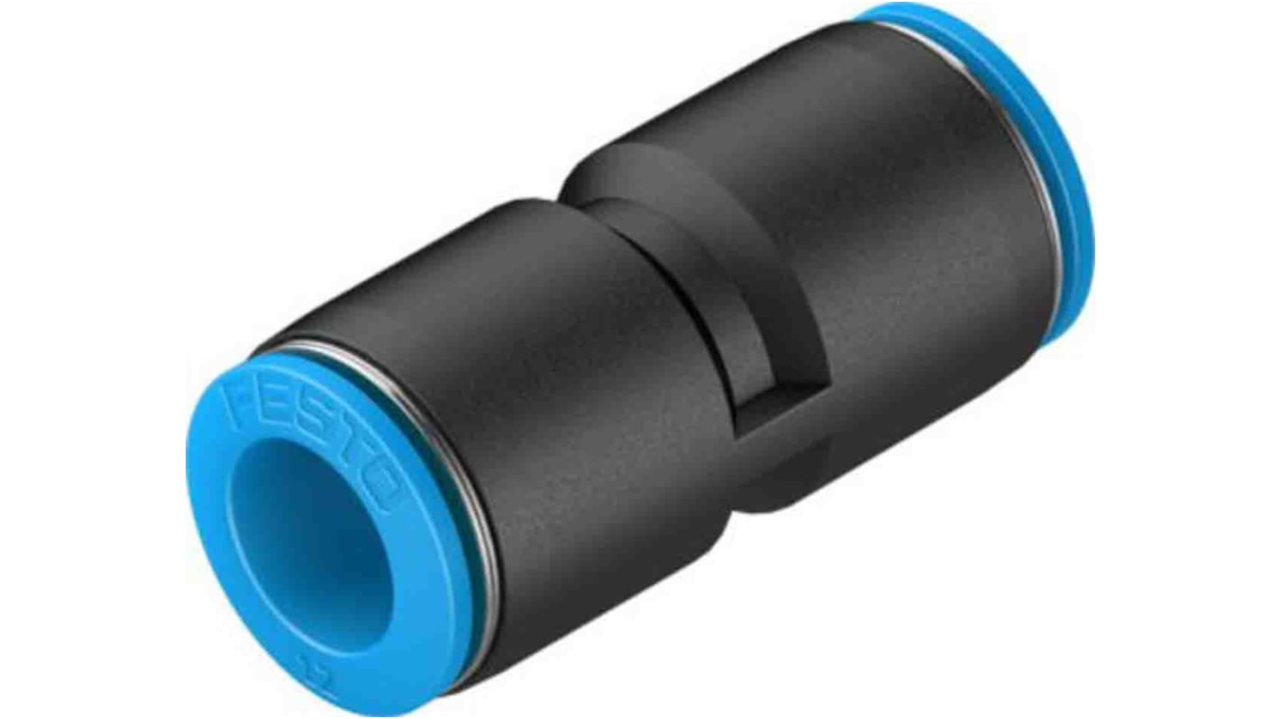 Festo QS Series Straight Tube-to-Tube Adaptor, Push In 12 mm to Push In 12 mm, Tube-to-Tube Connection Style, 130690