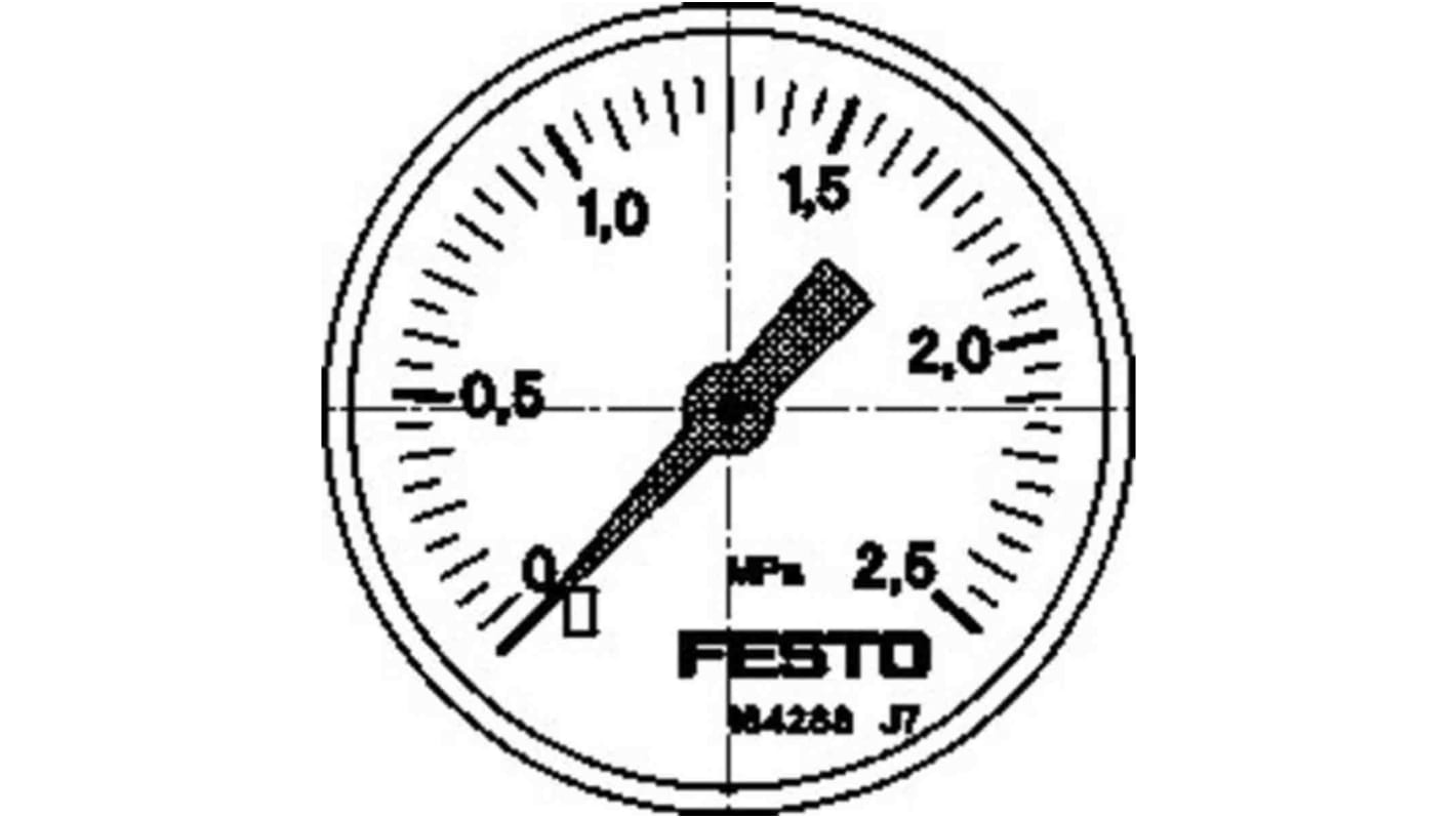 Festo 162837 Druckmessgerät Prozessanschluss hinten Analog 0bar → 2.5bar, Ø 50mm G1/4