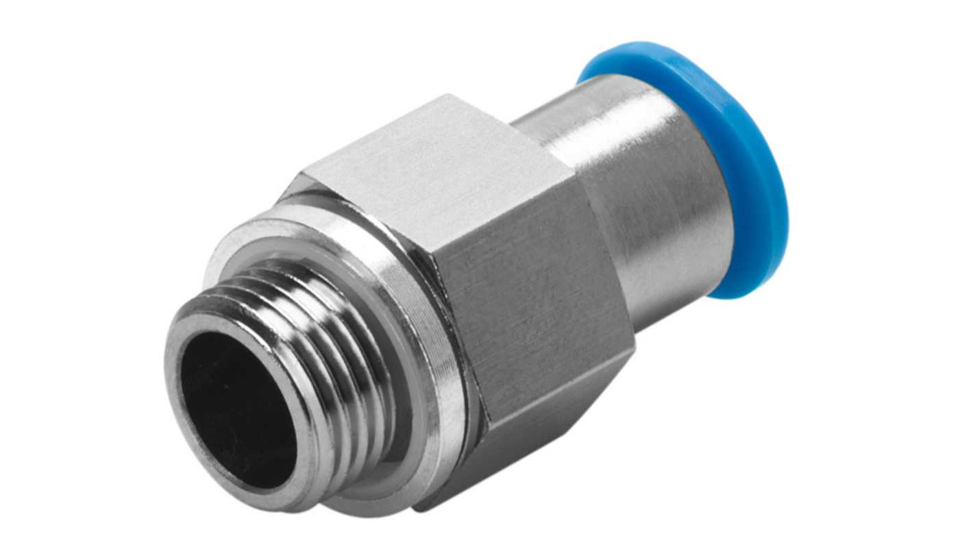 Festo QSK Series Straight Threaded Adaptor, G 3/8 Male to Push In 8 mm, Threaded-to-Tube Connection Style, 186299