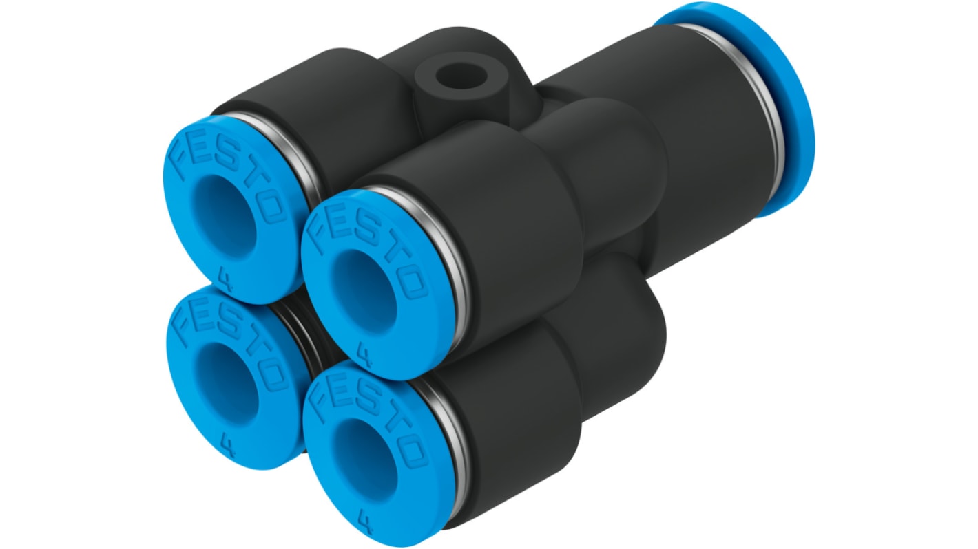 Festo QSQ Series Double Y Tube-to-Tube Adaptor Push In 6 mm, Push In 4 mm to Push In 4 mm, 153209