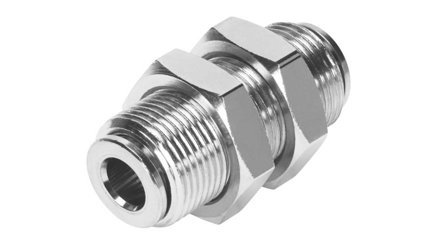 Festo NPQM Series Bulkhead Tube-to-Tube Adaptor, Push In 6 mm to Push In 6 mm, Tube-to-Tube Connection Style, 558807