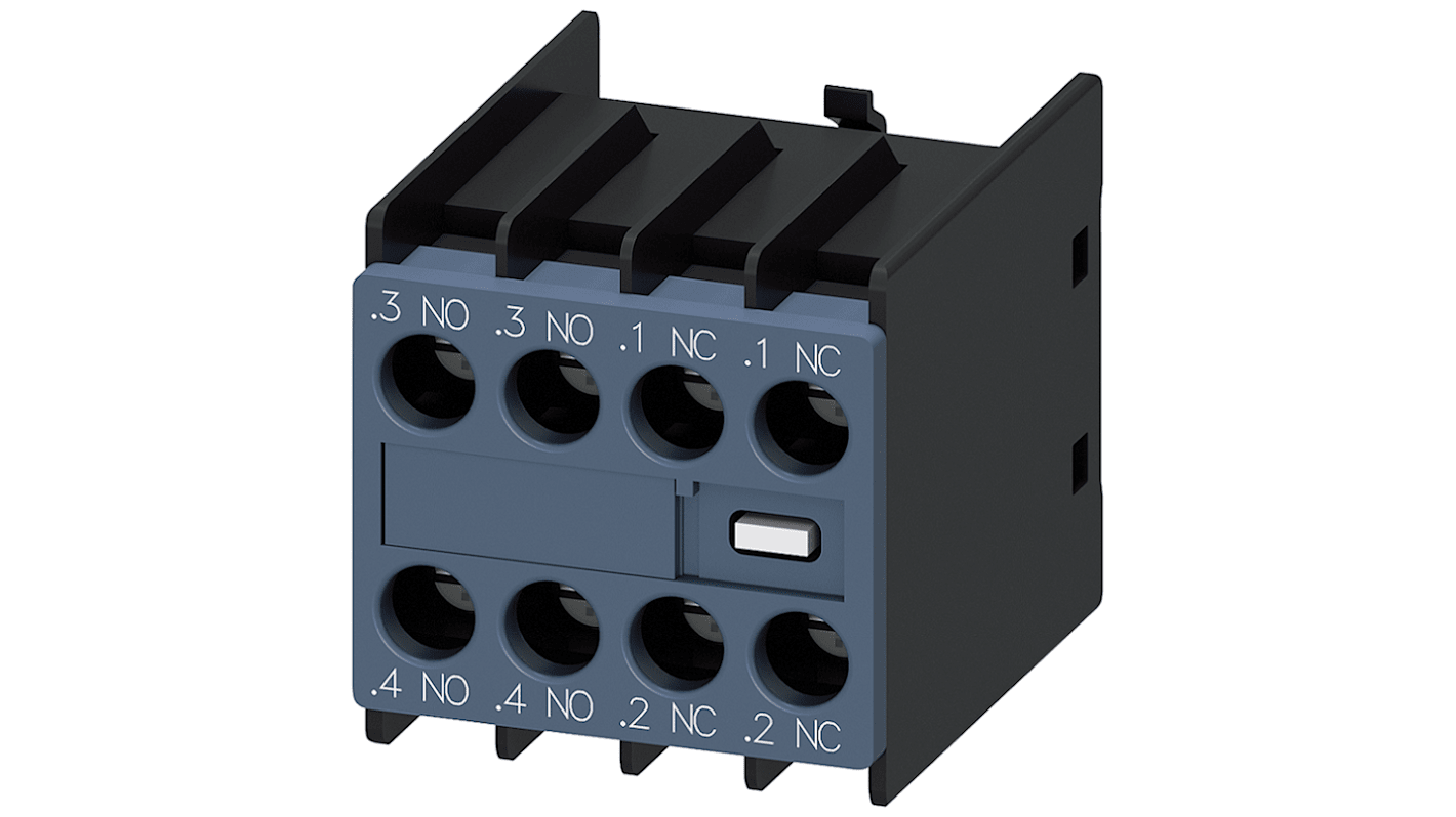 Siemens Auxiliary Contact, 4 Contact, 2NC + 2NO, Snap-On, SIRIUS