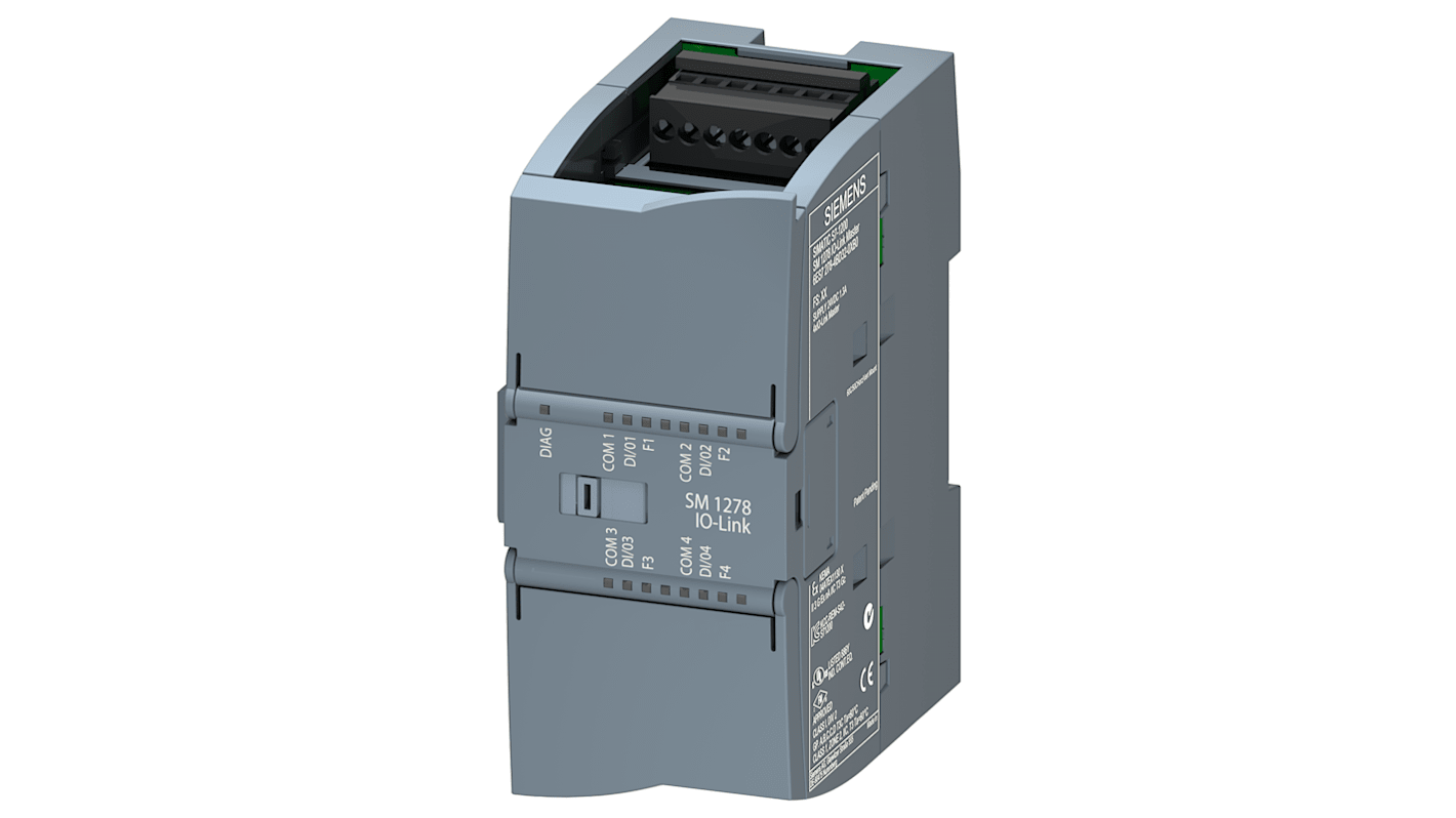 Siemens M12传感器分线盒, 4端口, IO-Link, 24V 直流, IP20, 6ES7系列