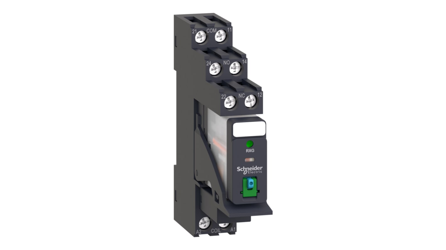 Schneider Electric Harmony Relay RXG Series Interface Relay, DIN Rail Mount, 24V dc Coil, DPDT, 5A Load