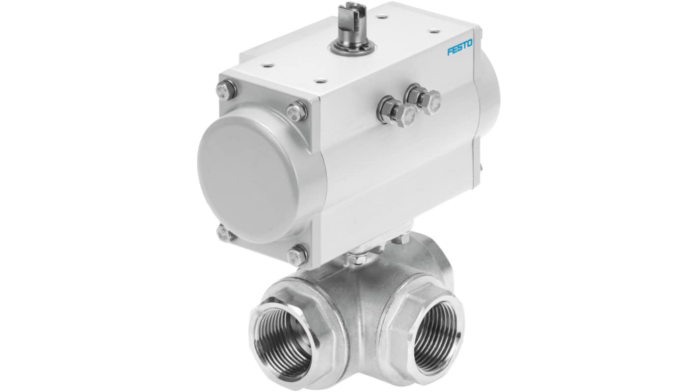 Festo Ball type Pneumatic Actuated Valve, Rp 1in, 25 bar