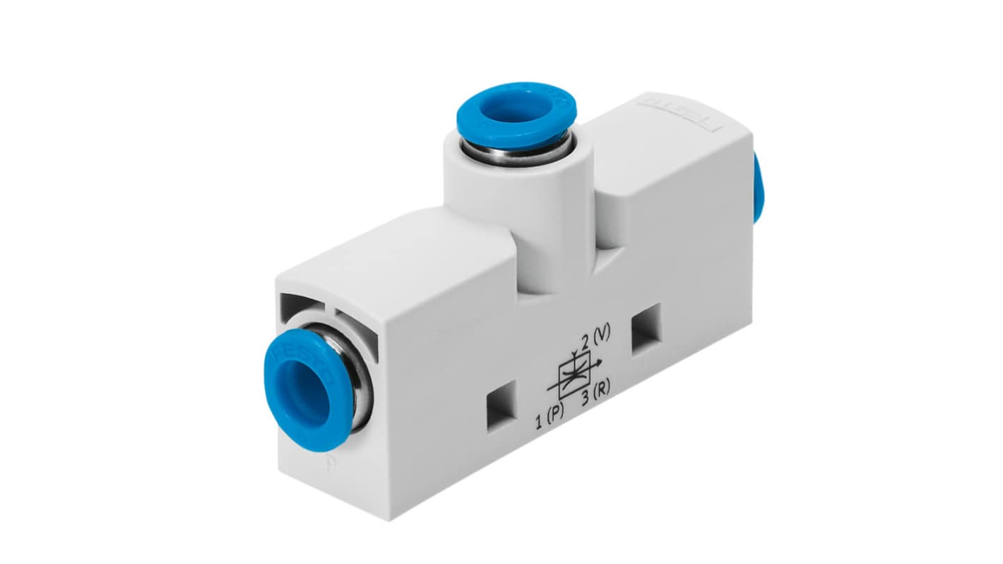 Pompa per vuoto Festo VN-05-L-T3-PQ2-VQ2-RQ2, Ø ugello 0.45mm, pressione vuoto max 5bar, aspirazione max 15.7L/min,