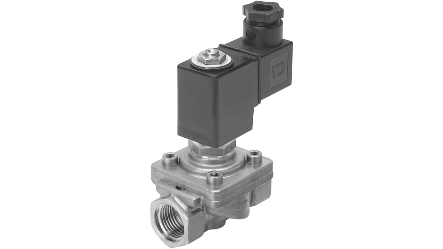 Festo 2/2 Closed, Monostable Pneumatic Solenoid/Pilot-Operated Control Valve - Electrical G 1/2 VZWF Series, 1492120