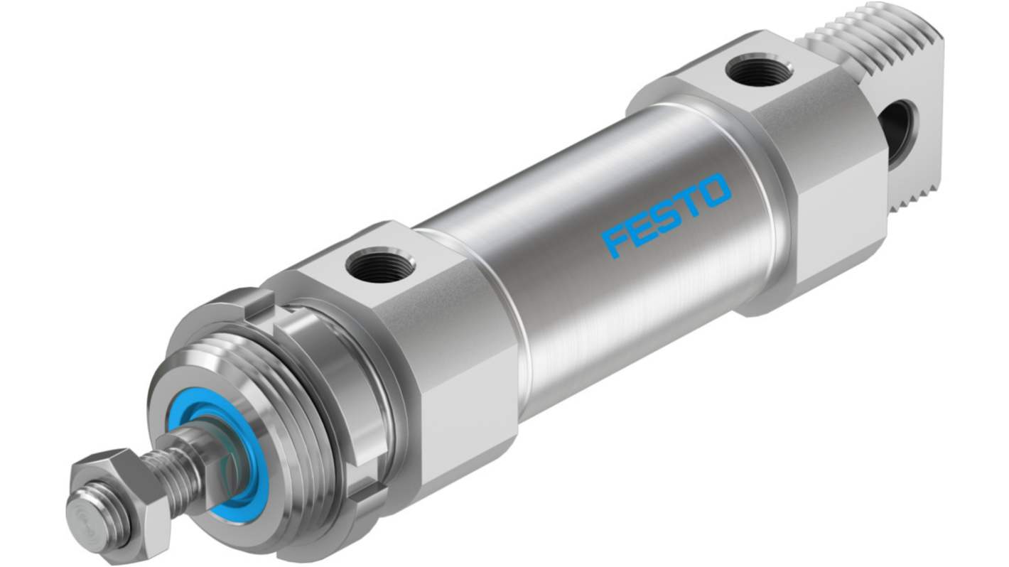 Festo Pneumatic Roundline Cylinder - 196031, 40mm Bore, 40mm Stroke, DSNU Series, Double Acting