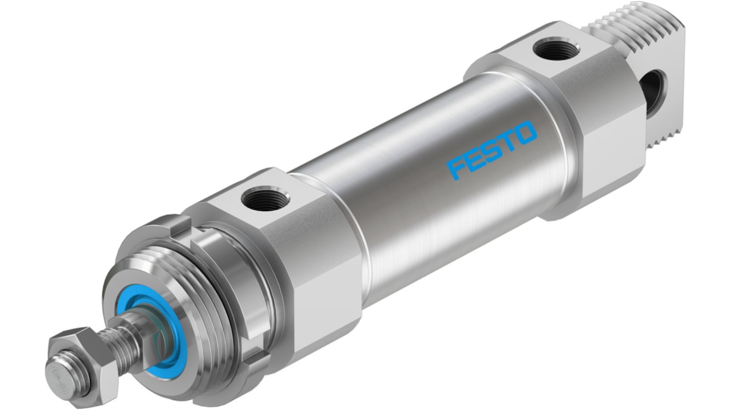 Festo Pneumatic Roundline Cylinder - 196032, 40mm Bore, 50mm Stroke, DSNU Series, Double Acting