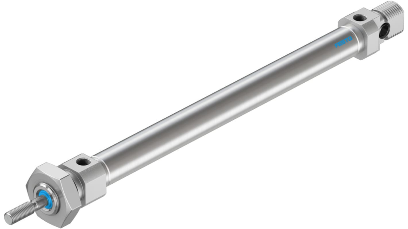 Festo Pneumatic Roundline Cylinder - 19188, 10mm Bore, 100mm Stroke, DSNU Series, Double Acting