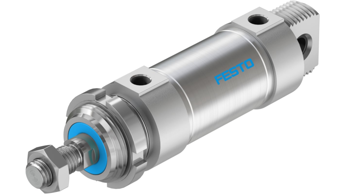 Festo Pneumatic Roundline Cylinder - 196041, 50mm Bore, 40mm Stroke, DSNU Series, Double Acting