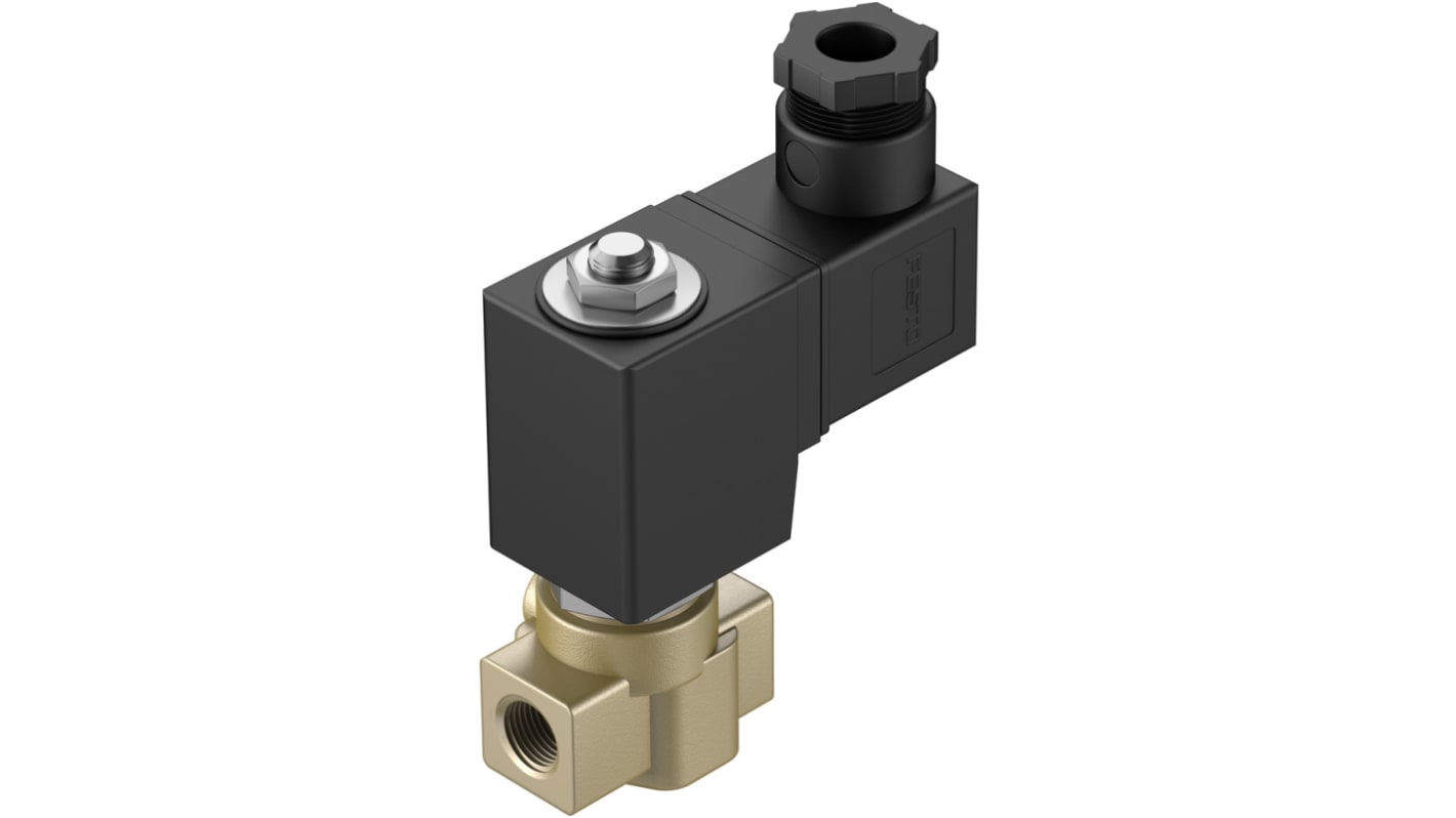 Festo 2/2 Closed, Monostable Solenoid Valve - Electrical G 1/8 VZWD Series, 1491992