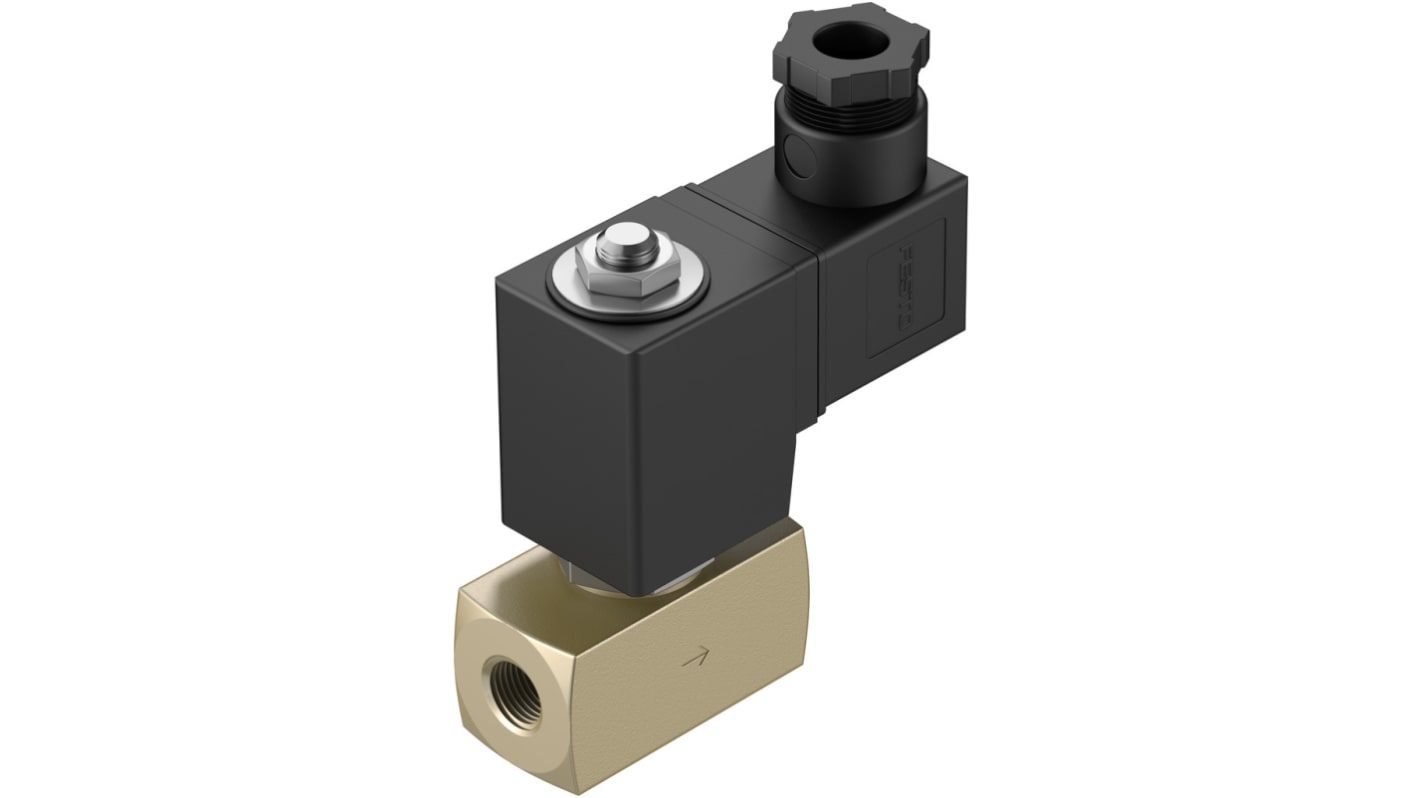 Festo 2/2 Closed, Monostable Solenoid Valve - Electrical G 1/4 VZWD Series, 1491830