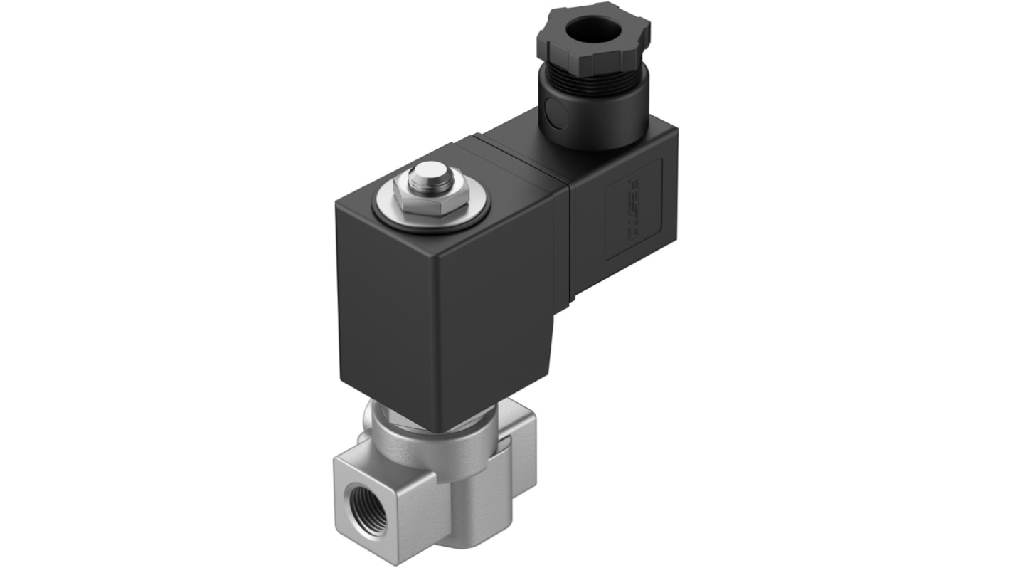 Festo 2/2 Closed, Monostable Solenoid Valve - Electrical G 1/4 VZWD Series, 1491856
