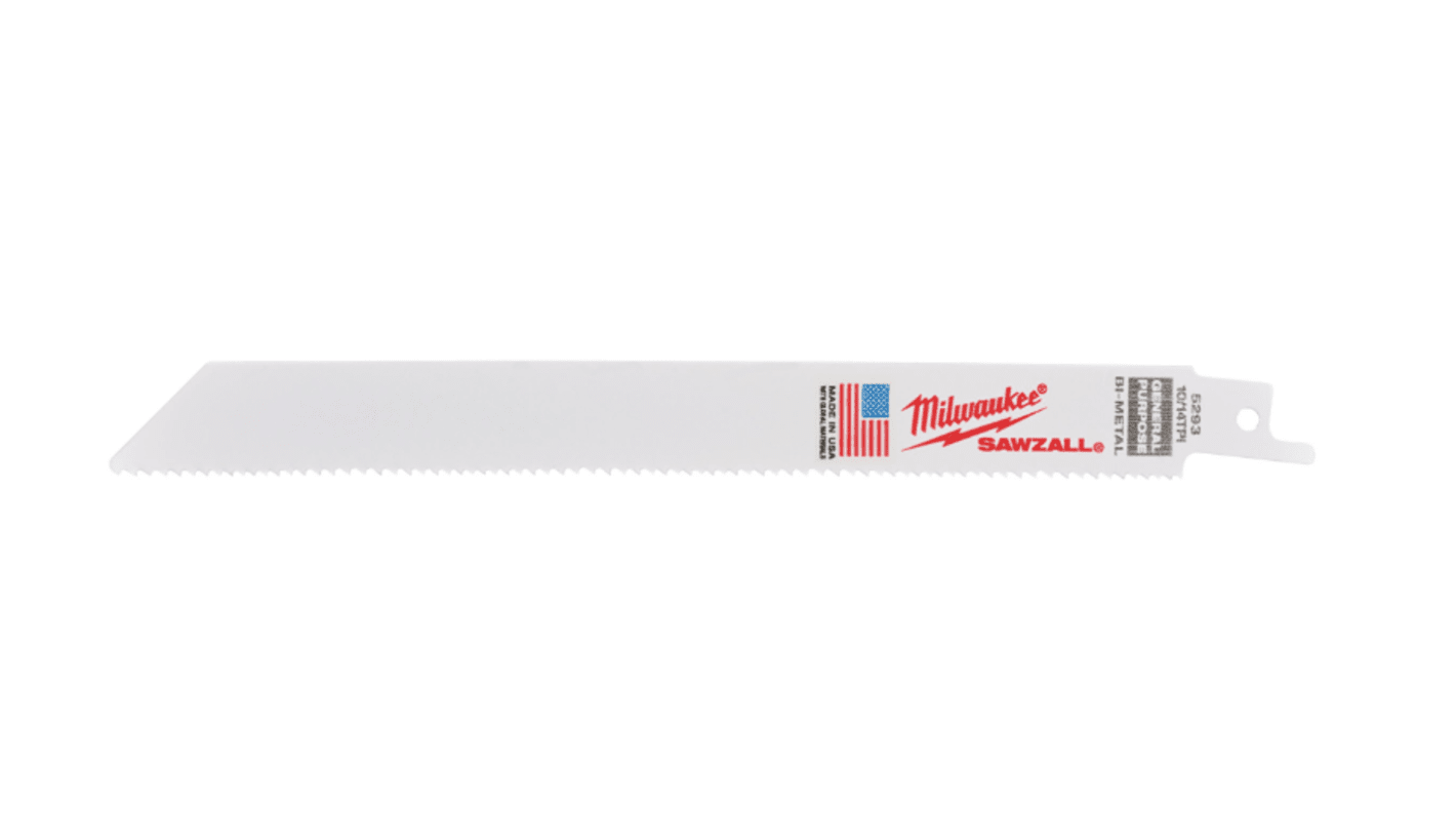 Milwaukee 200mm Cutting Length Reciprocating Saw Blade, Pack of 5