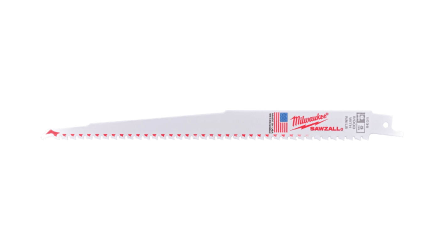 Milwaukee 230mm Cutting Length Reciprocating Saw Blade, Pack of 5