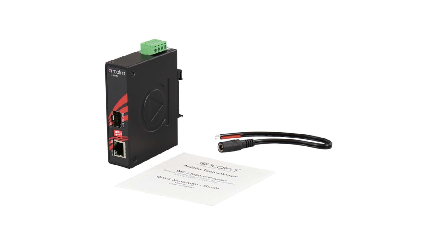 Antaira 单模以太网媒体转换器, 半双工/全双工, 最高1000Mbps, 最大传输100m, RJ45端口