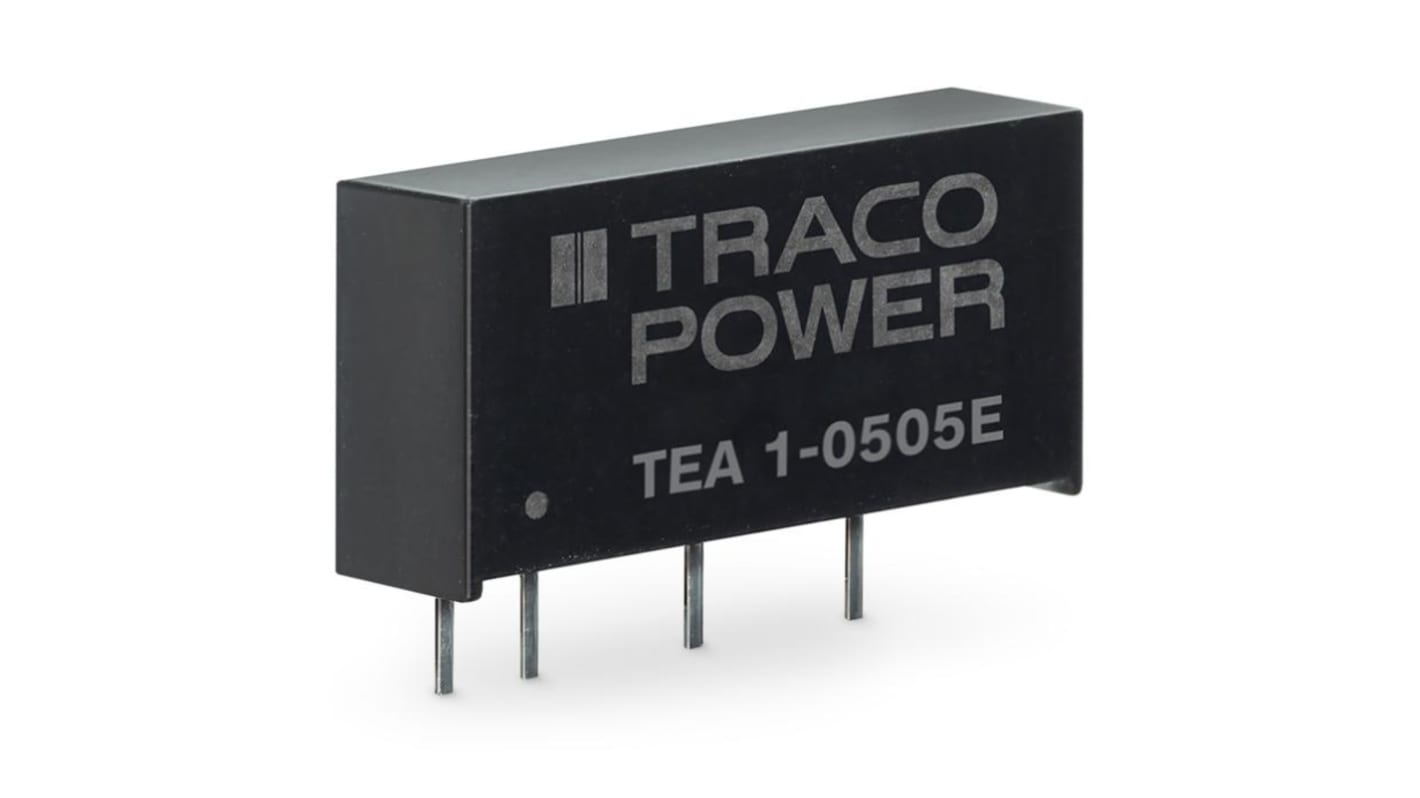 TRACOPOWER TEA 1 DC-DC Converter, 5V dc/ 200mA Output, 4.5 → 5.5 V dc Input, 1W, PCB Mount, '+95°C Max Temp