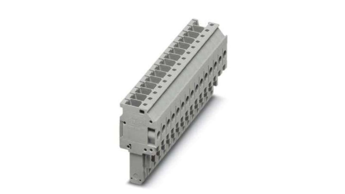 Phoenix Contact, 6.2mm Pitch, Combi Pluggable Solutions, 15 Way, Pluggable Terminal Block, Plug, DIN Rail, Screw