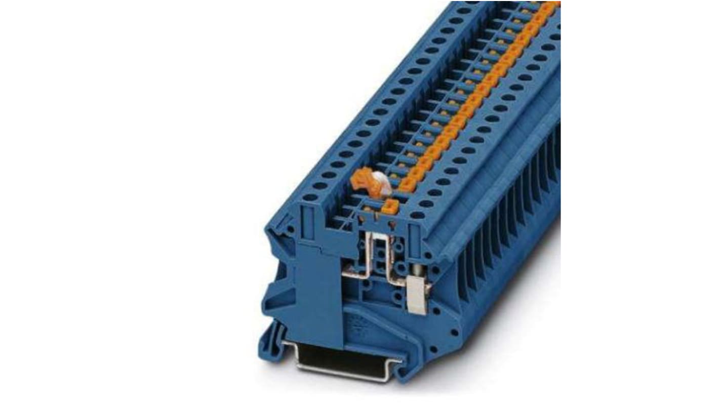 Phoenix Contact UT Series Blue DIN Rail Terminal Block, Screw Termination