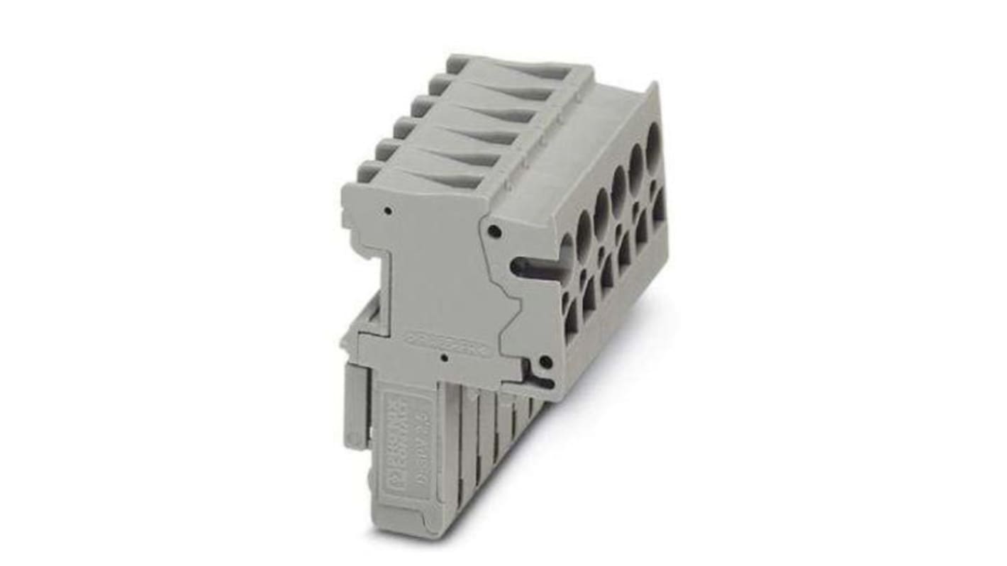 Phoenix Contact, Combi Pluggable Solutions, 6 Way, Pluggable Terminal Block, Plug, DIN Rail, Spring Cage Termination,