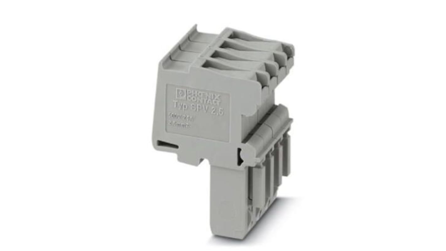 Phoenix Contact, Combi Pluggable Solutions, 4 Way, Pluggable Terminal Block, Plug, DIN Rail, Spring Cage Termination,