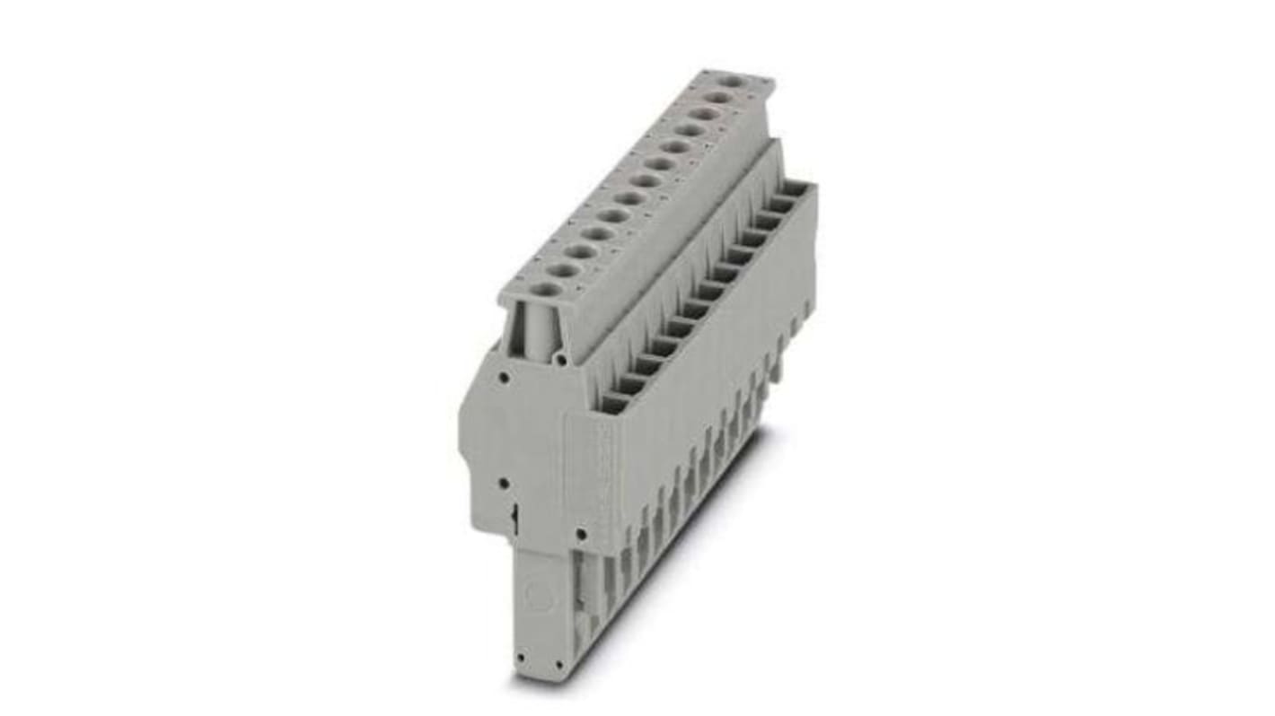 Phoenix Contact 13 Way Pluggable Terminal Block, Plug, DIN Rail, Screw Termination