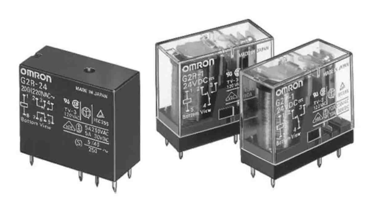 Omron パワーリレー 12V ac DPST 基板実装タイプ