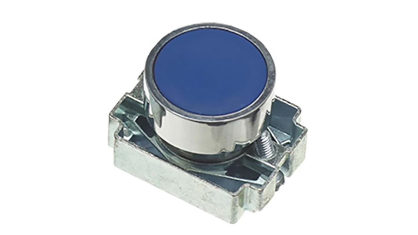 RS PRO Drucktastenkopf Ø 22mm, Blau Tastend Rund Metall, IP65