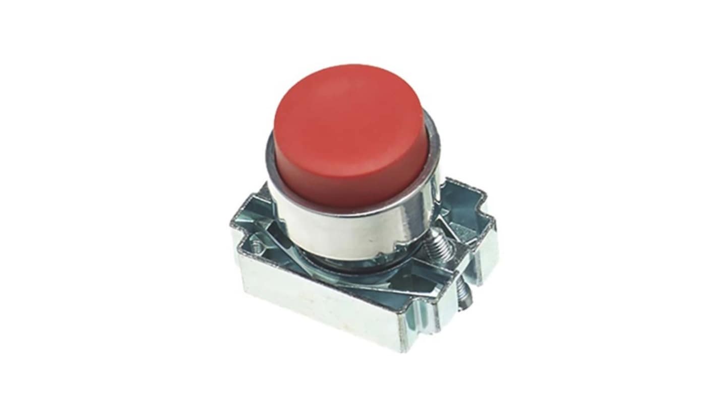 Tête de bouton poussoir RS PRO Rouge, Ø découpe 22mm, Momentané