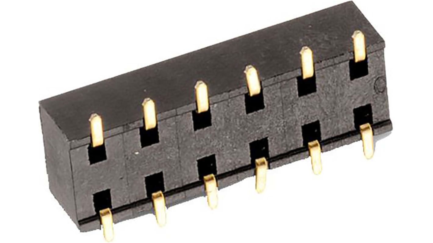 Wurth Elektronik WR-PHD Series Straight Surface Mount PCB Socket, 6-Contact, 2-Row, 2.54 Pitch, SMT Termination