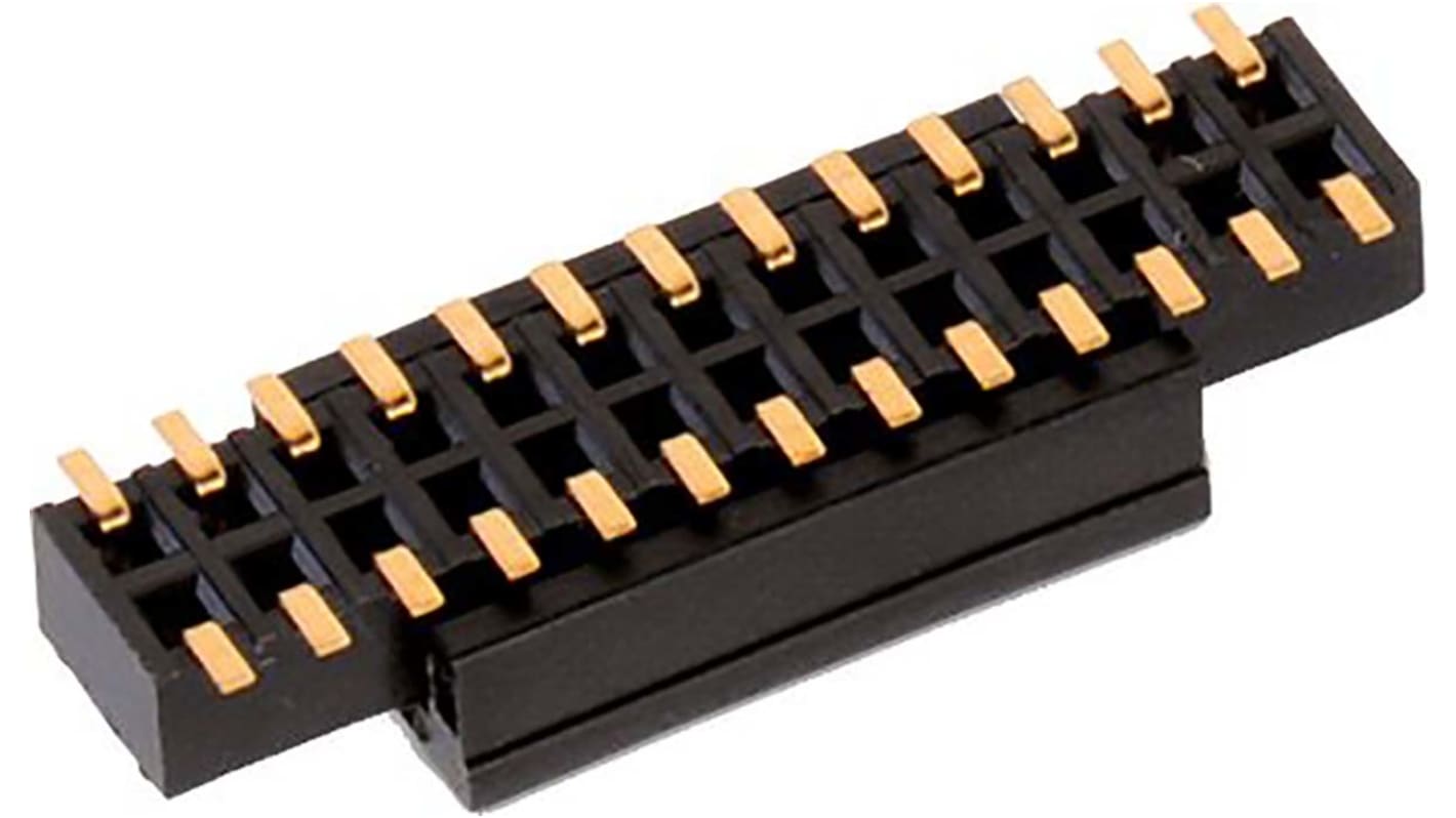 Gniazdo PCB 10 -pinowe 2 -rzędowe raster: 1.27 Wejście od spodu Pionowy SMD
