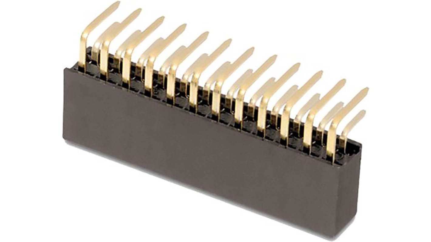 Wurth Elektronik WR-PHD Series Right Angle Through Hole Mount PCB Socket, 4-Contact, 2-Row, 2.54mm Pitch, Solder